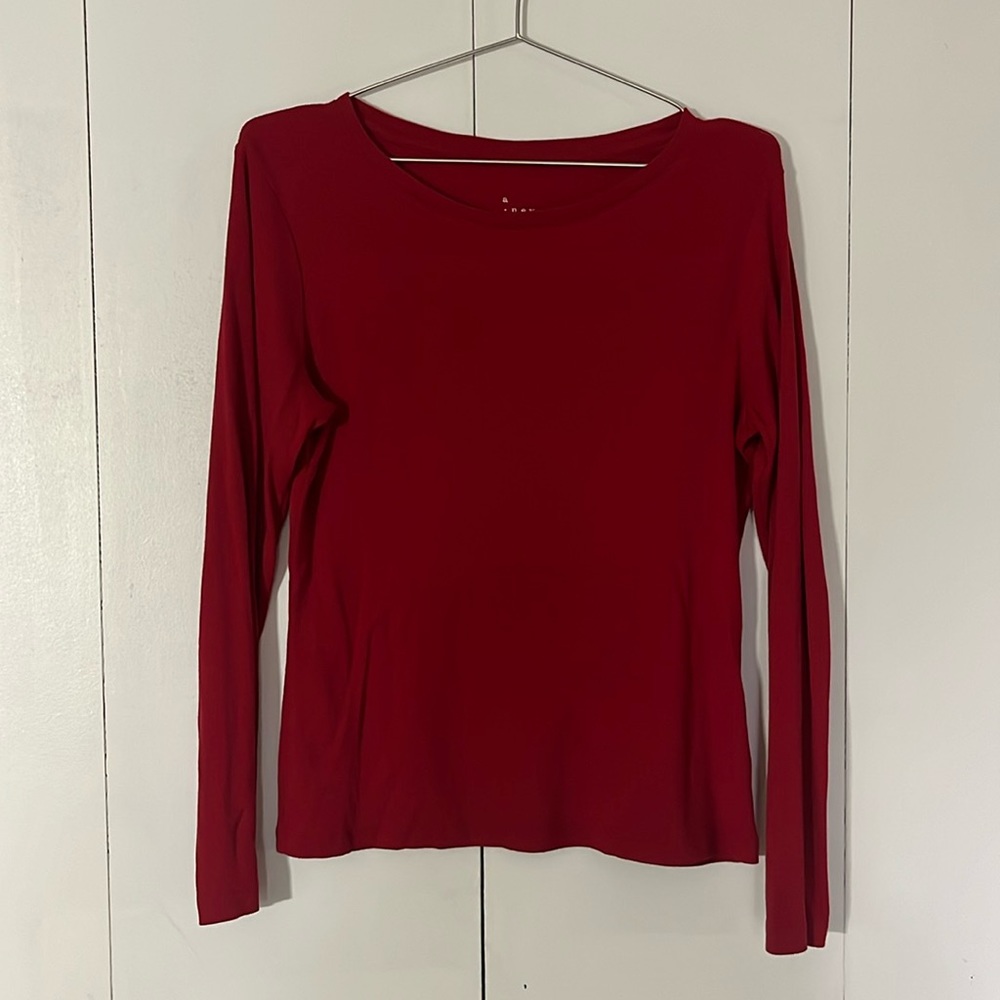 A New Day Long Sleeve Top Red Size M